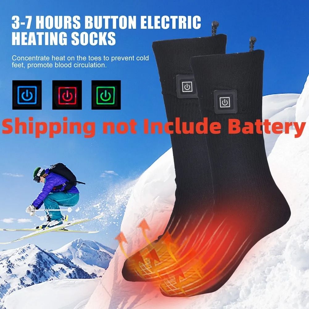 Electric Heated Socks 3 Level Temperature Winter Warm Long Anti-Slip Socks (No Battery)