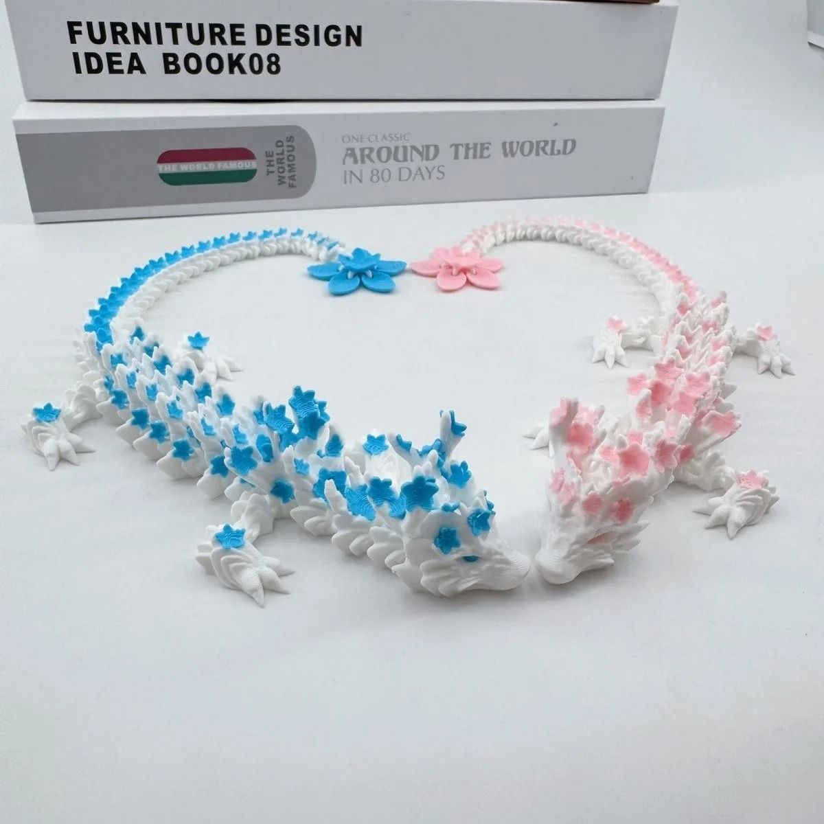 3D Printed Articulated Cherry Blossom Dragon Sculpture