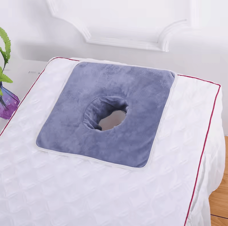 Thickened Beauty SPA Massage Table Face Towel with Hole | Salon & Hotel Spa Linen (14 by 14in)