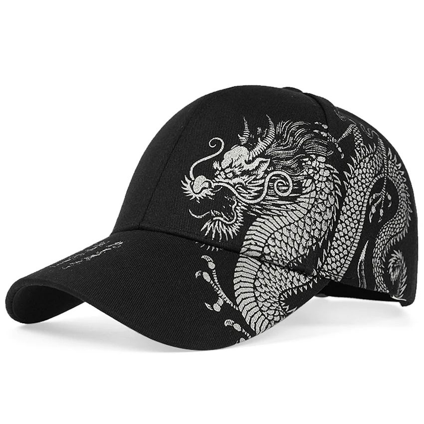 Chinese Dragon Baseball Cap – Adjustable Dragon Snapback Hat with Sun Protection