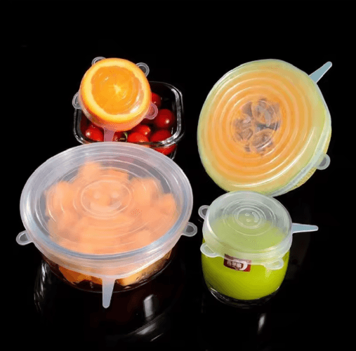 6-Piece Silicone Stretch Lids Reusable Fresh-Keeping Food Bowl Covers