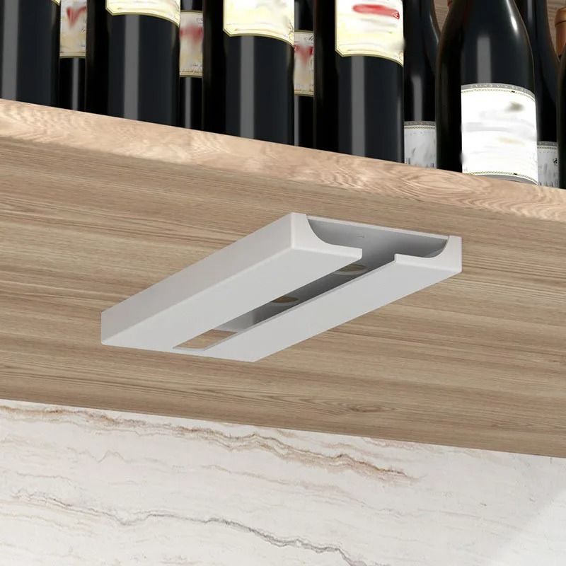 Space Saving Wine Glass Holder Rack Under Cabinet Stemware Organizer