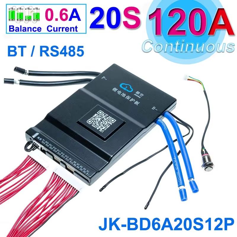 JK-BMS Smart Bluetooth Active Balance Battery Management System – Li-ion, LiFePO4, LTO Battery Protection 12V–48V 200A–3