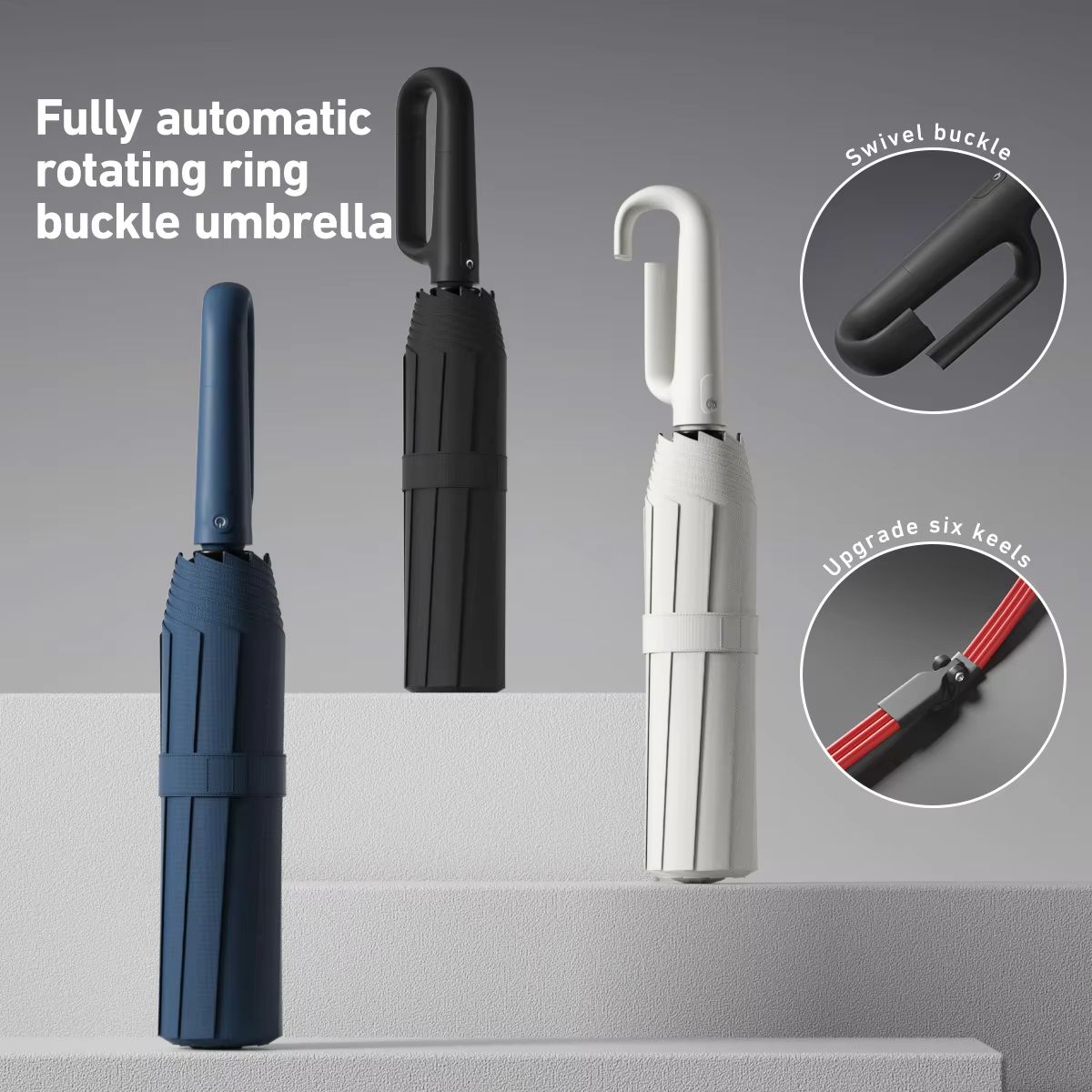 Automatic Folding Umbrella – Windproof Double-Layer, Portable and Sturdy Design for Men and Women