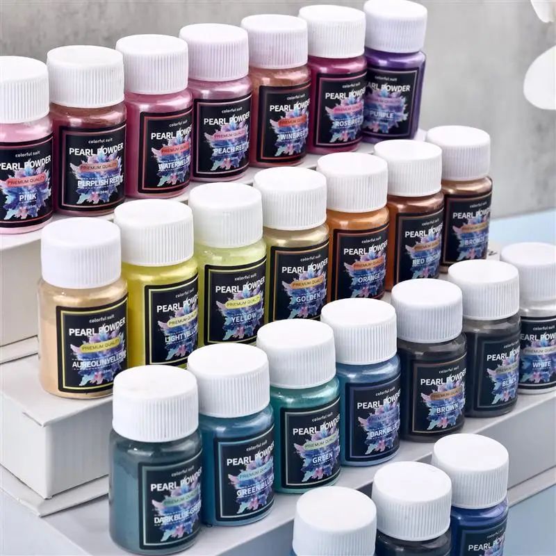 24 Color Pearlescent Mica Powder Resin Pigment Set