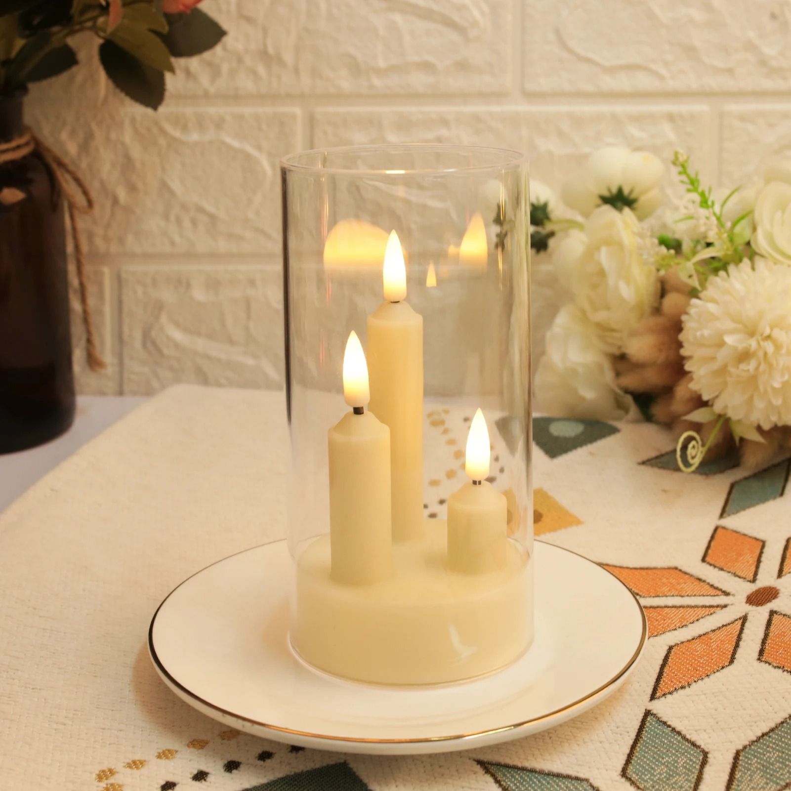 Flameless LED Window Candle with Lampshade