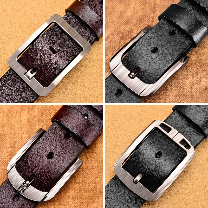 High-Quality Men Leather Casual Belt with Buckle, Denim Business Belt, Designer New