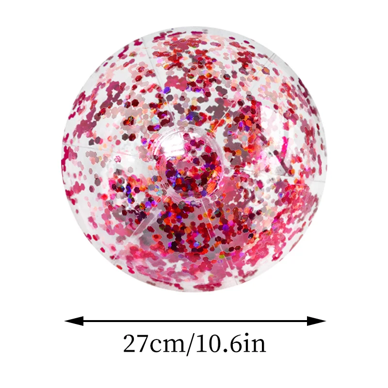 Clear Glitter Inflatable Beach Ball Sequins Pool Party Ball for Summer Fun