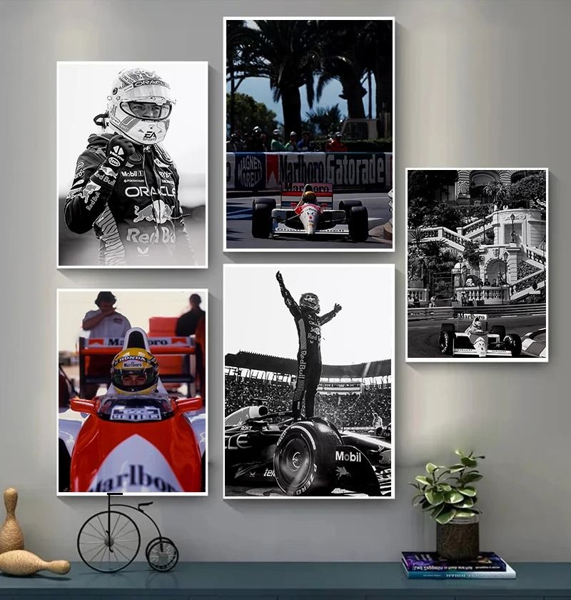 Vintage F1 Monaco Racing Poster | Max Verstappen Canvas Wall Art