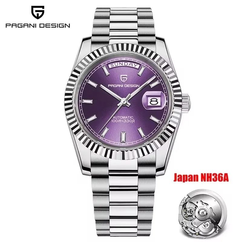 Automatic Day-Date Mechanical Watch – Luxury NH36A Movement Sapphire Timepiece