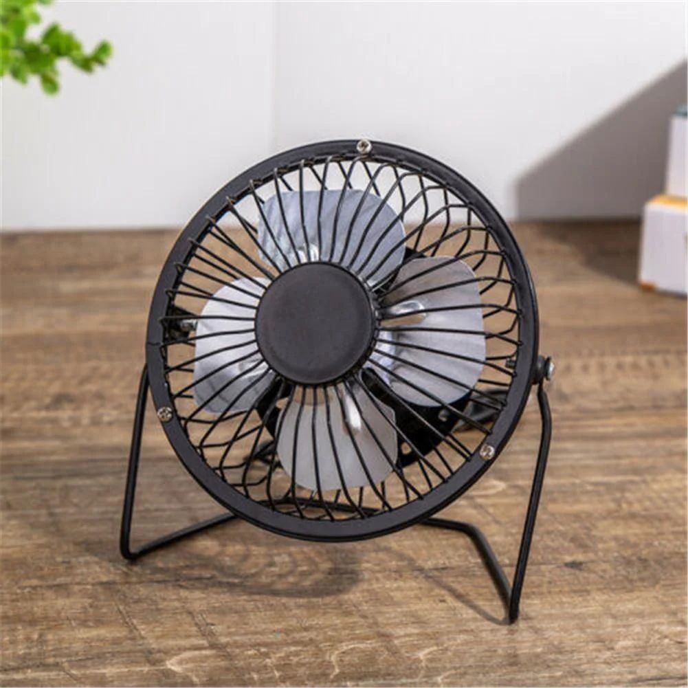 4-Inch Metal USB Desk Fan – Portable Mini Cooling Fan for Home, Office & Travel