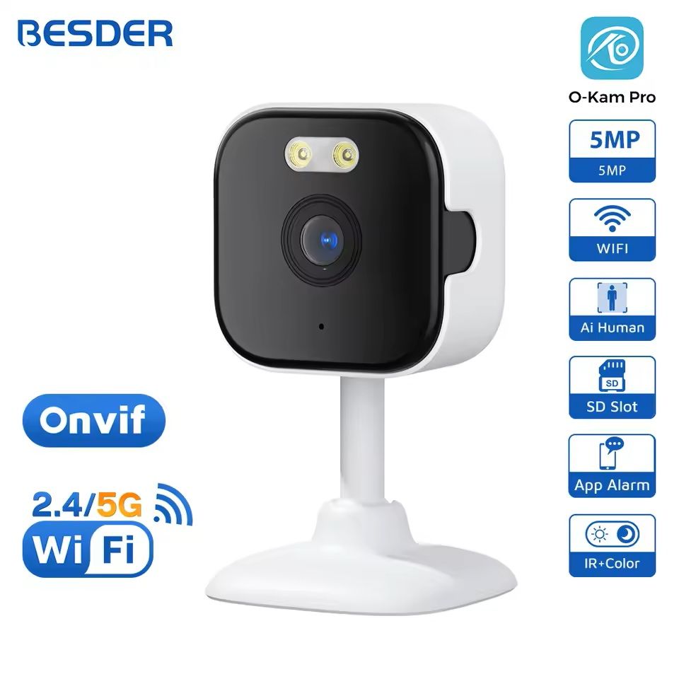 Mini WiFi Indoor Security Camera with Human Detection and Two-Way Audio