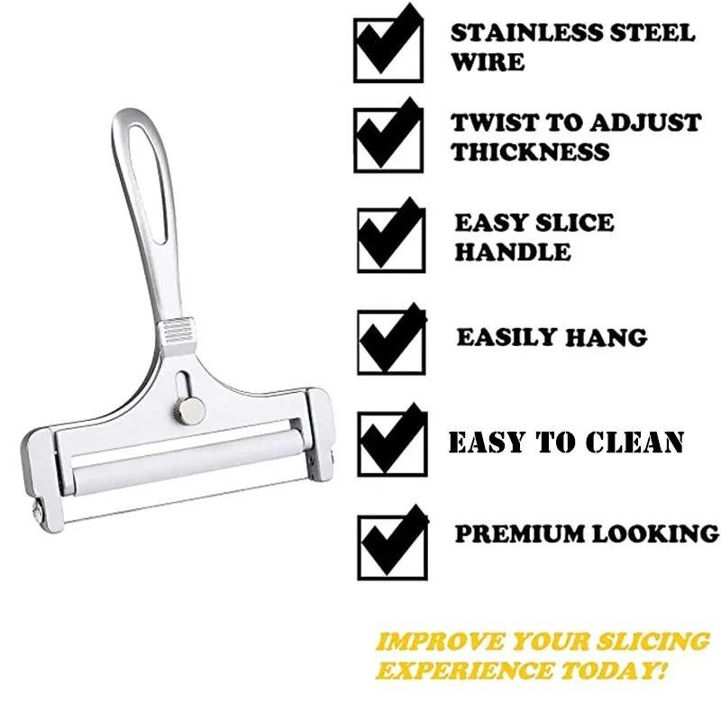 Adjustable Cheese Slicer with Wire for Cutting Soft and Semi Hard Cheeses