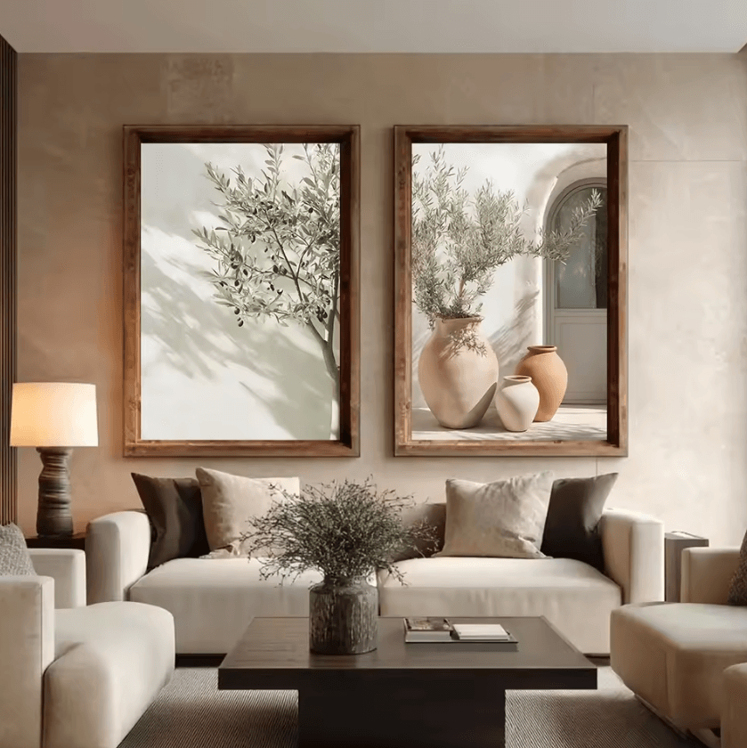 Mediterranean Olive Tree Canvas Wall Art – Rustic Countryside Landscape Poster