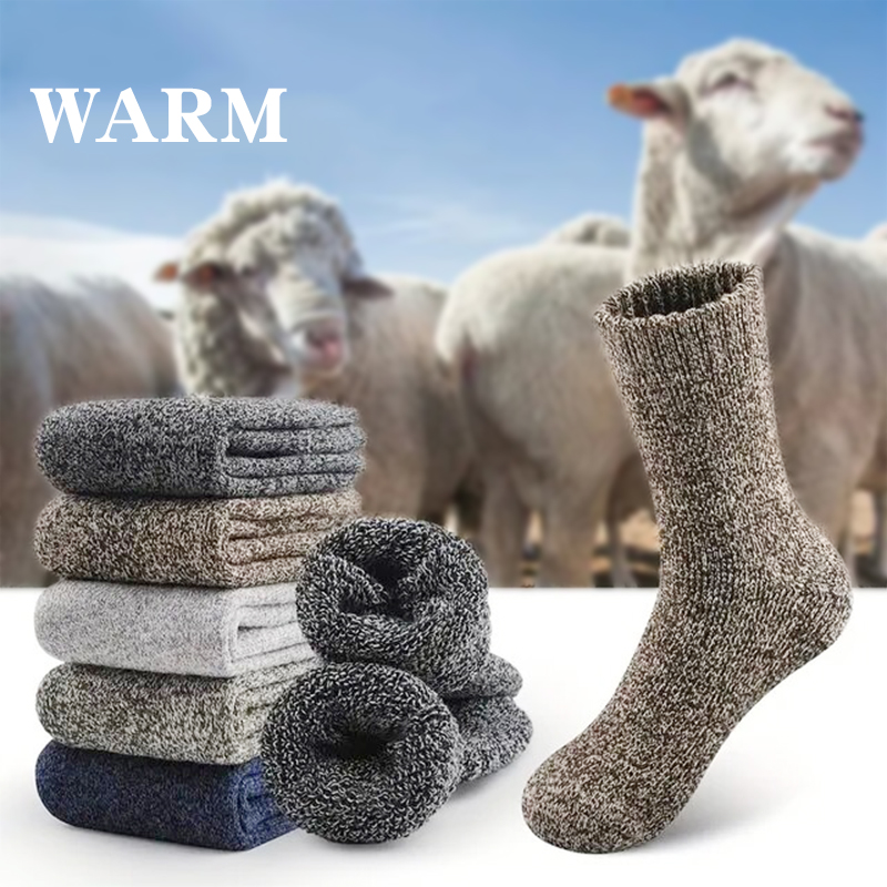 Winter Merino Wool Slipper Socks for Men Thick, Warm, and Comfortable for Cold Weather