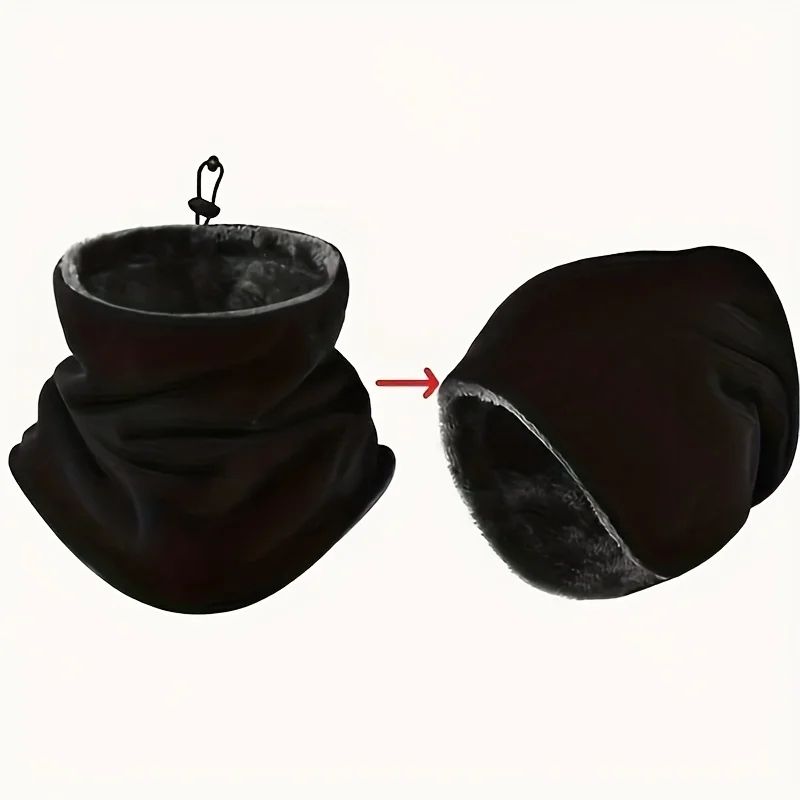 Men Thermal Neck Gaiter – Heavyweight Windproof Face Mask with Soft Fleece Lining & Breathable Knit (1/2 pcs)