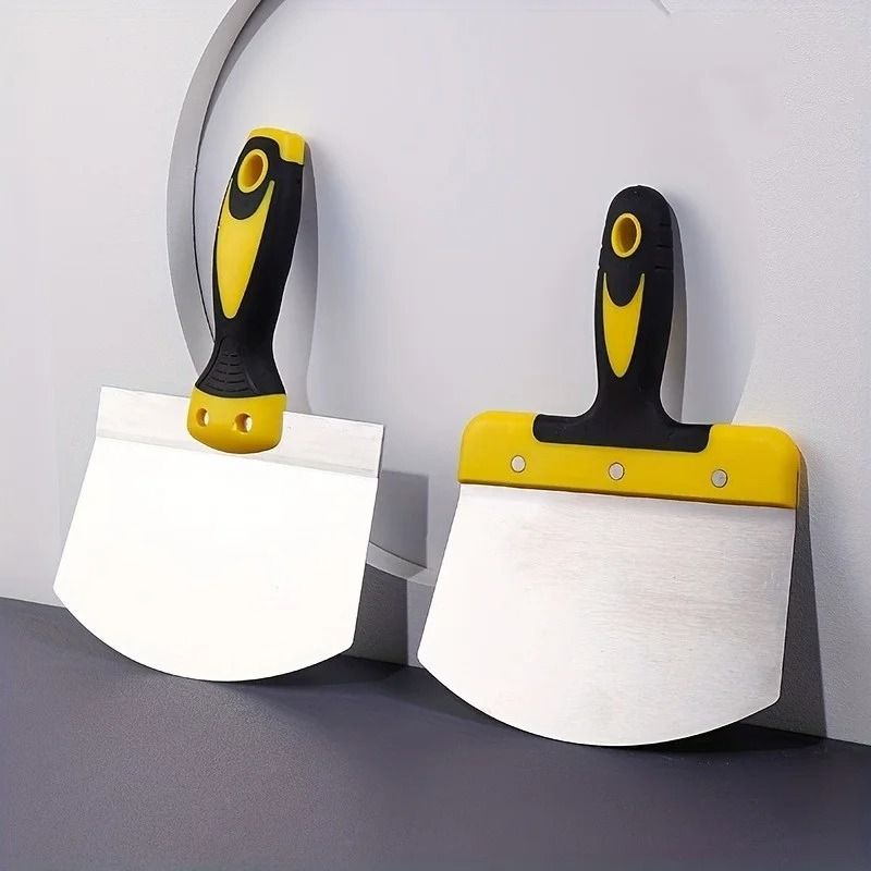 Arc Shape Stainless Steel Putty Scraper with Ergonomic Handle