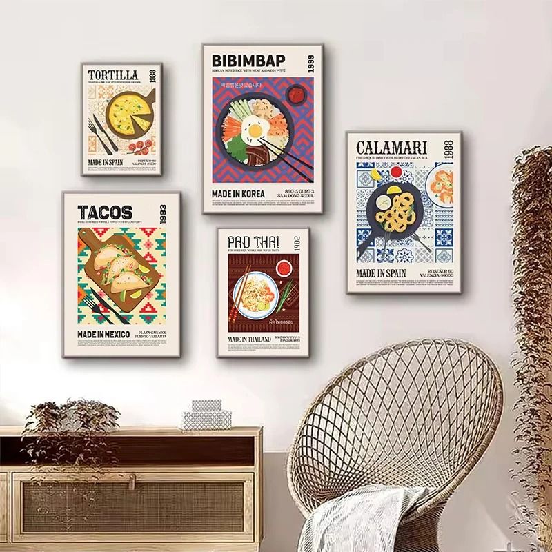 World Cuisine Canvas Art | Gourmet Ravioli & Ramen Posters | Executive Kitchen & Culinary Sanctuary Decor