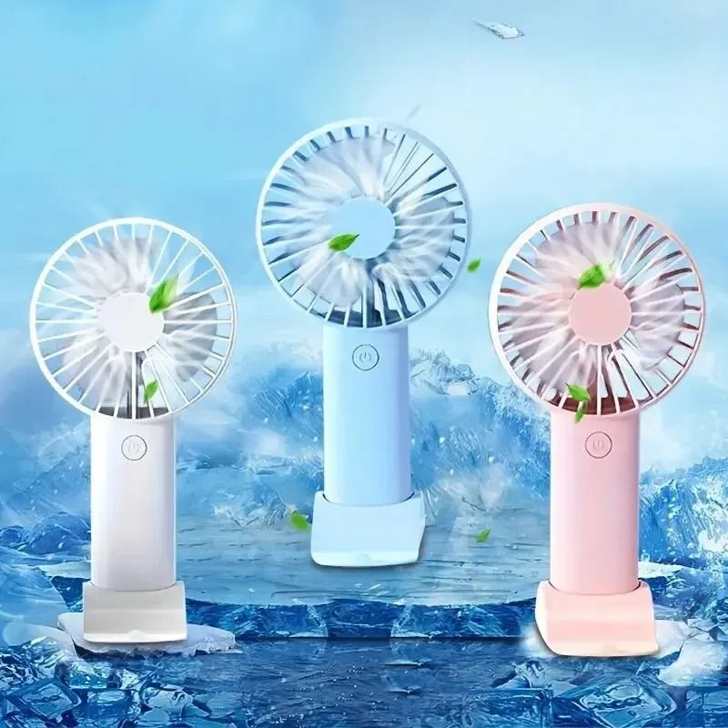Mini USB Charging Handheld and Desktop Fan with Phone Holder
