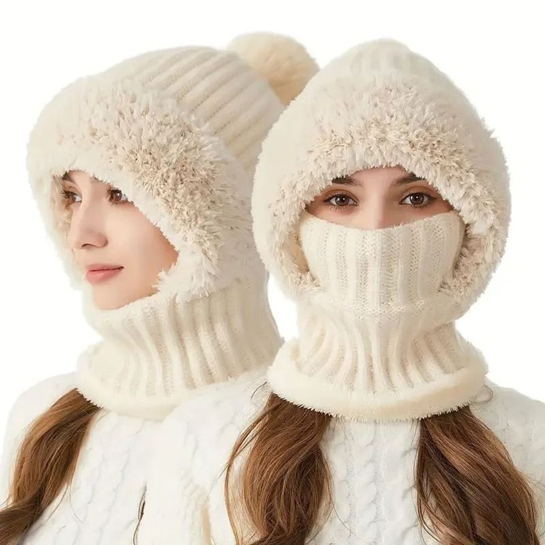 Winter Cycling Hat That Stops Wind Burn, Fleece-Lined Headwear with Ear & Neck Coverage