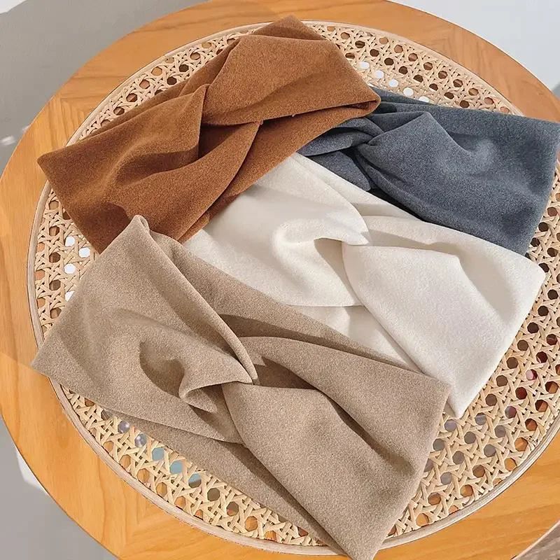 Autumn Luxe Wide-Knot Headband for Women – Soft Stretch Turban Hair Wrap