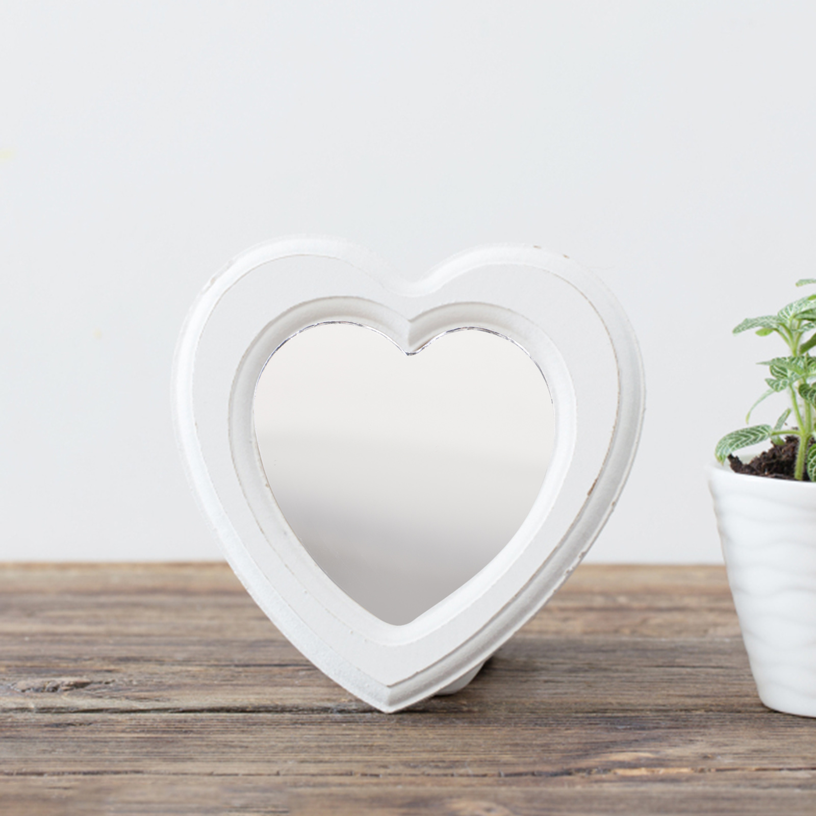 Heart Shaped Lenses Mirrors for Crafts Portable Tiles Small Sticker Vanity