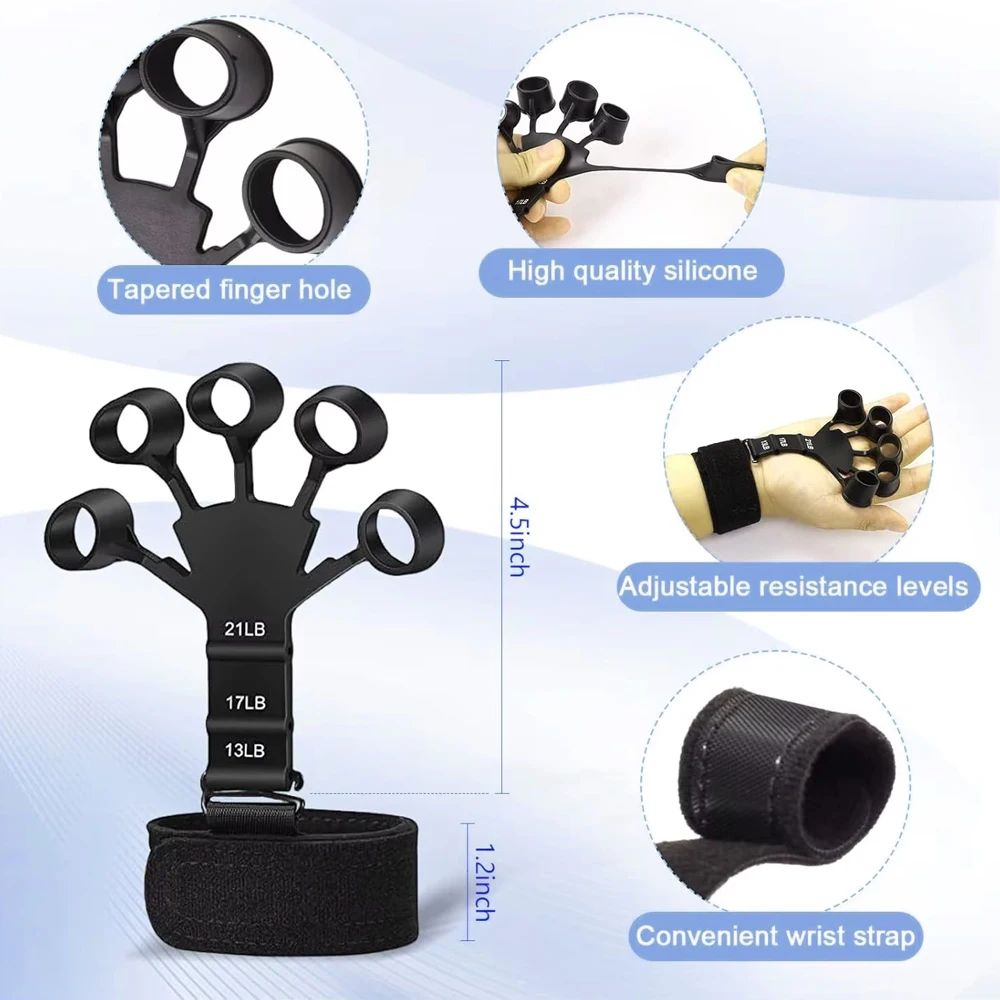 Adjustable Hand Grip Strength Trainer Kit – 5-Piece Hand Grip Strengthener & Finger Exerciser Set
