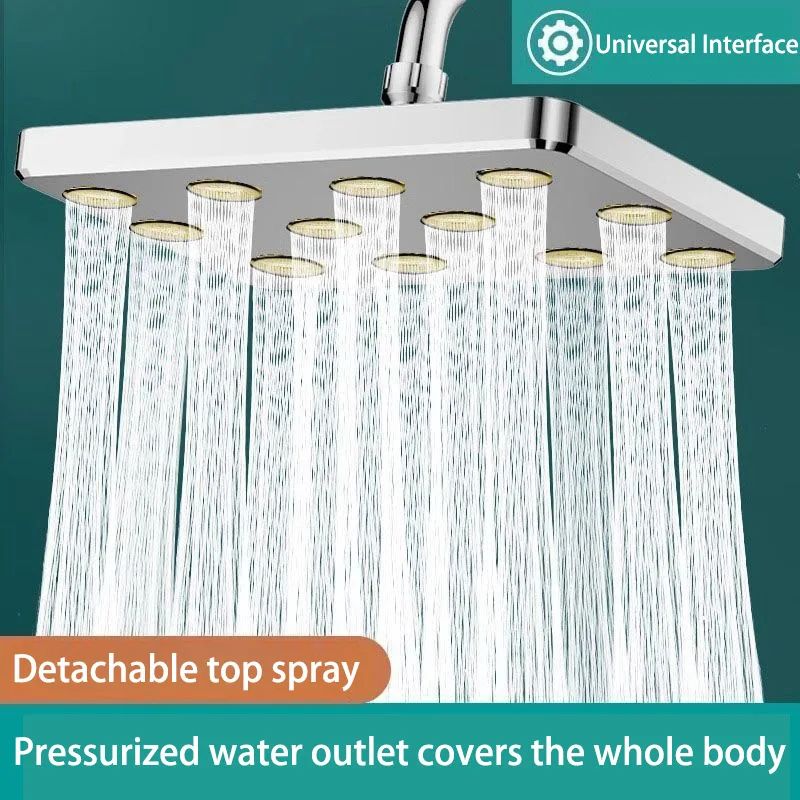 High Pressure Rainfall Shower Head Large Top Spray Universal Bathroom Set