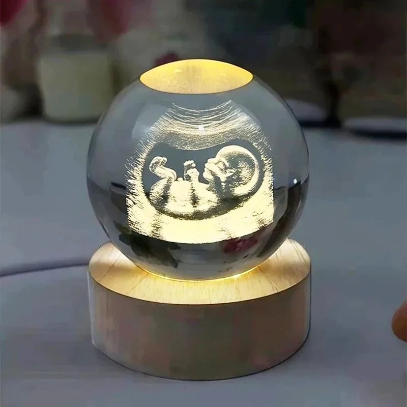 Personalized Baby Crystal Ball with Engraved Ultrasound Photo Keepsake
