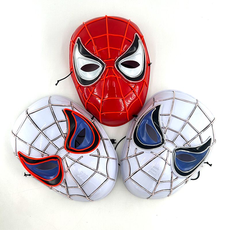 Cosplay Spider Full Face Mask with LED Lights Halloween Disguise Mask for Parties & Carnivals