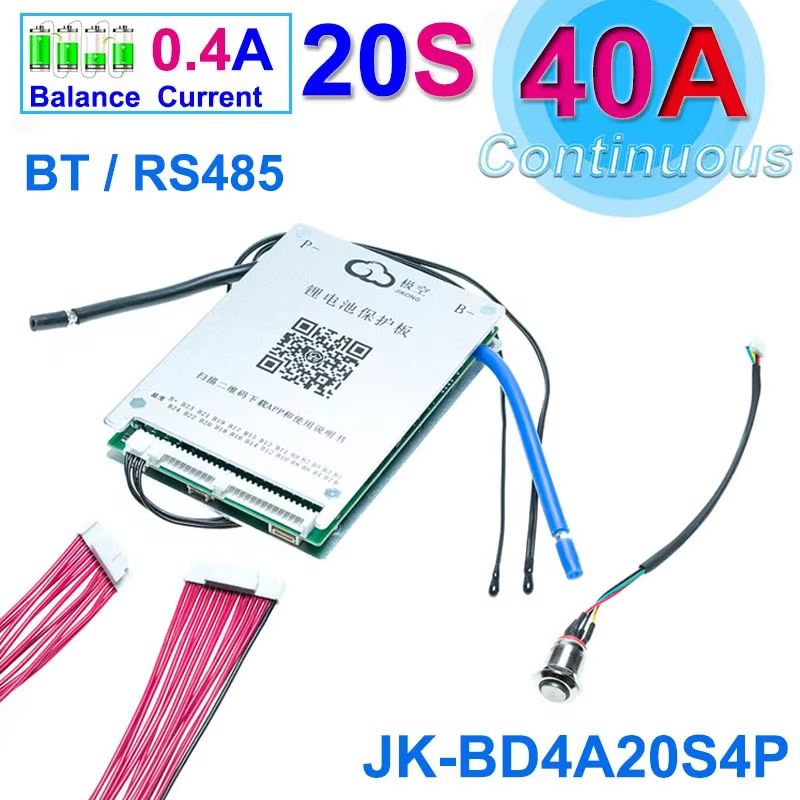 JK-BMS Smart Bluetooth Active Balance Battery Management System – Li-ion, LiFePO4, LTO Battery Protection 12V–48V 200A–3