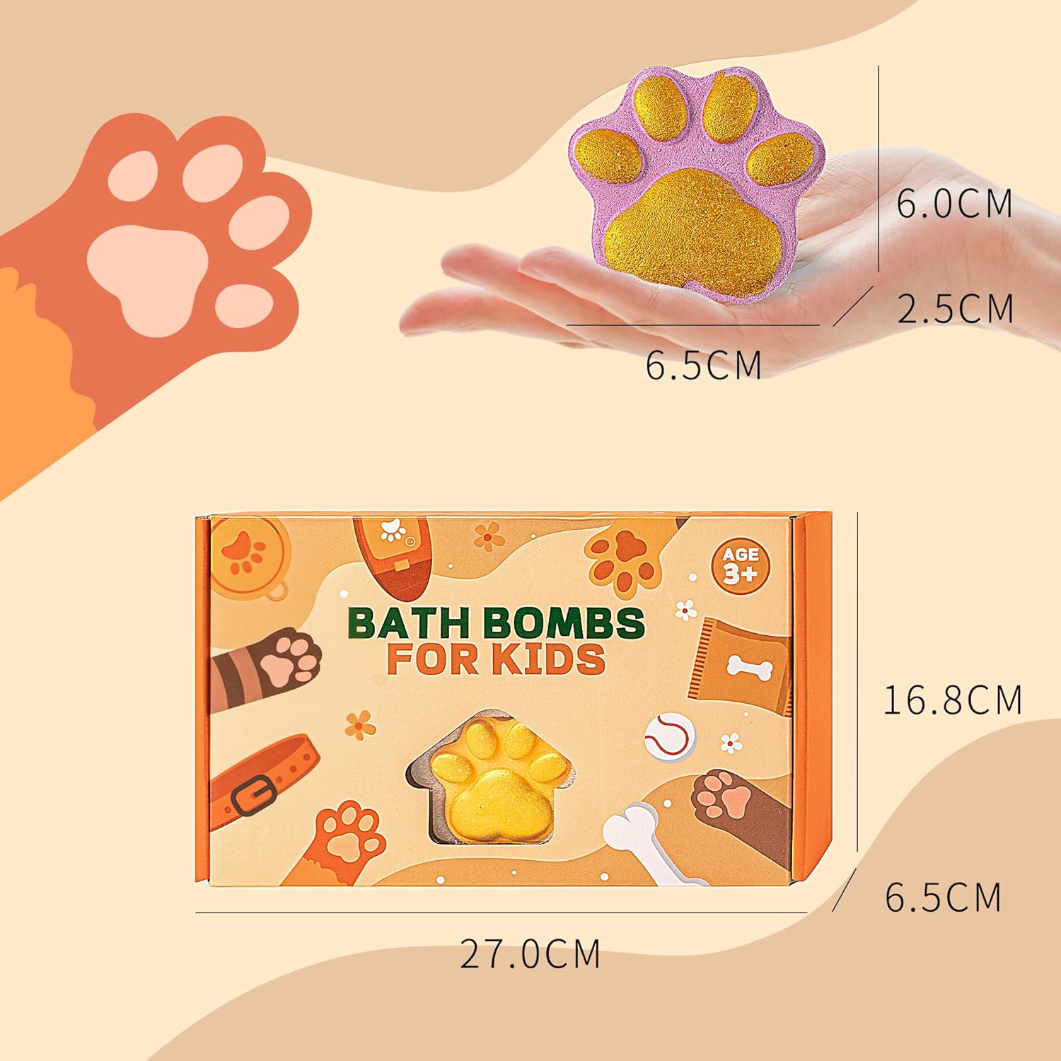 Kids Bubble Bath Bath Bombs with Surprise Toys Inside Paw Bath Bombs Gift Set Bubble Bath Kit for Fun
