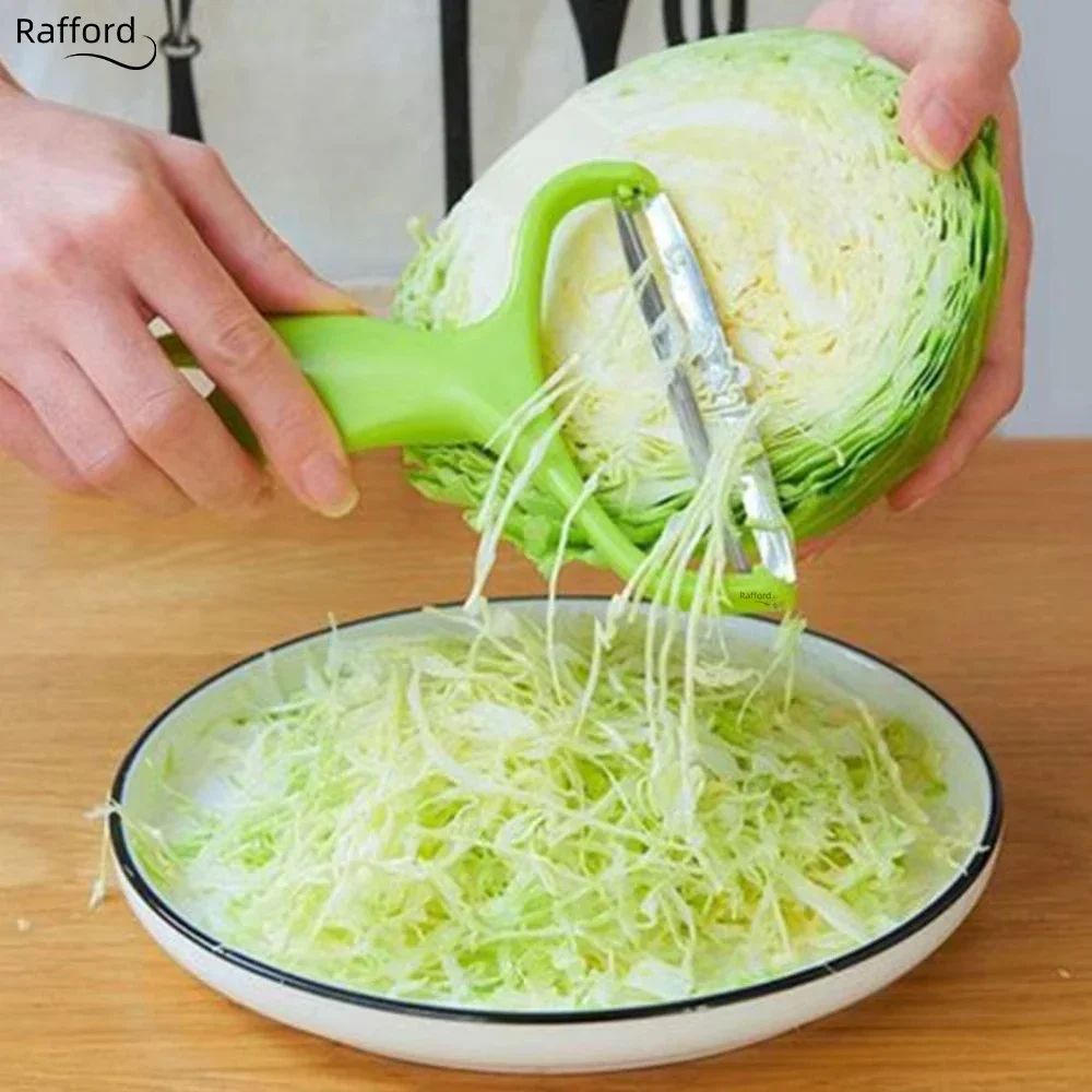 Wide Mouth Stainless Steel Vegetable Peeler and Cabbage Slicer for Fast Kitchen Prep
