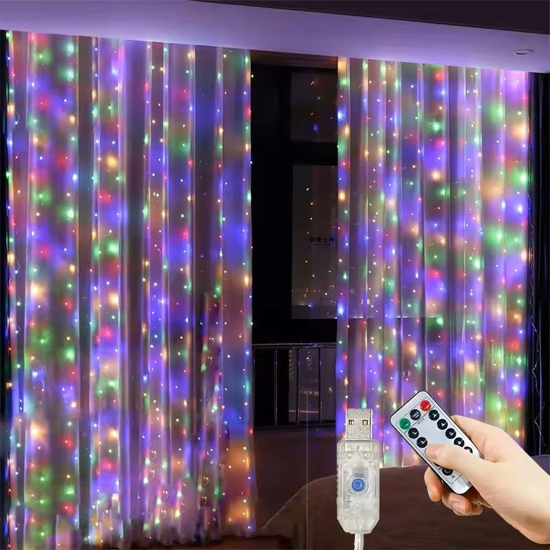 USB LED Curtain String Lights with 8 Modes
