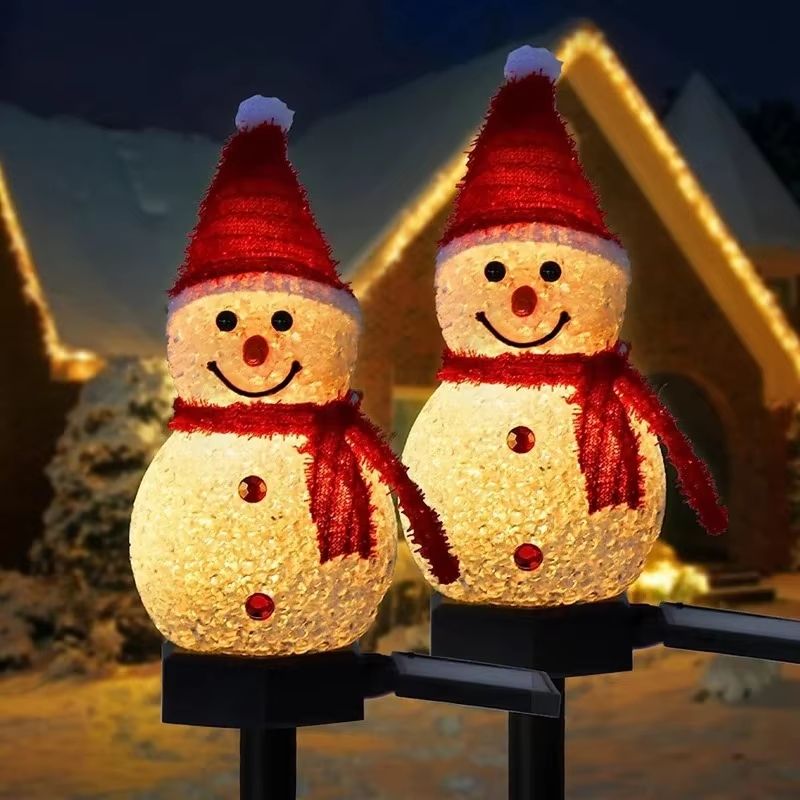 LED Snowman Solar Garden Stake Lights for Outdoor Christmas Pathway Decoration