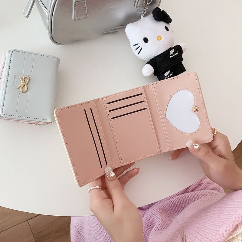 Cute Bow Small Wallet for Women Fashionable Card Holder & Coin Pouch