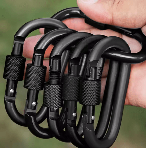 6pcs Carabiner Clips Set Durable Spring Snap Hooks for Outdoor & Everyday Use