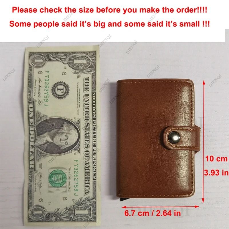 Carbon Fiber Credit Card Holder Wallet RFID Smart Metal Pop Up Wallet