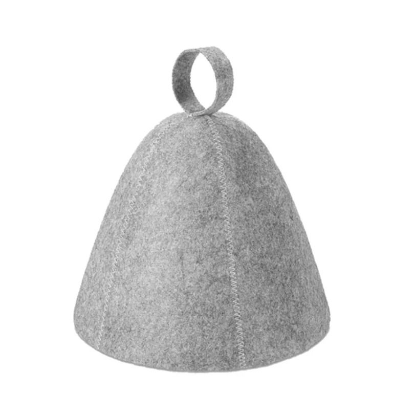 Anti-Heat Thicken Wool Felt Sauna Hat Bathroom Shower Cap & Hair Turban