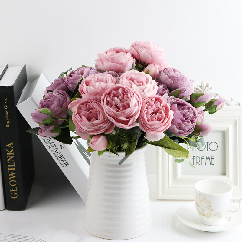 Artificial Roses, Silk Peony Bouquet, Home Decoration Accessories, Wedding Party Flowers, Scrapbook Crafts