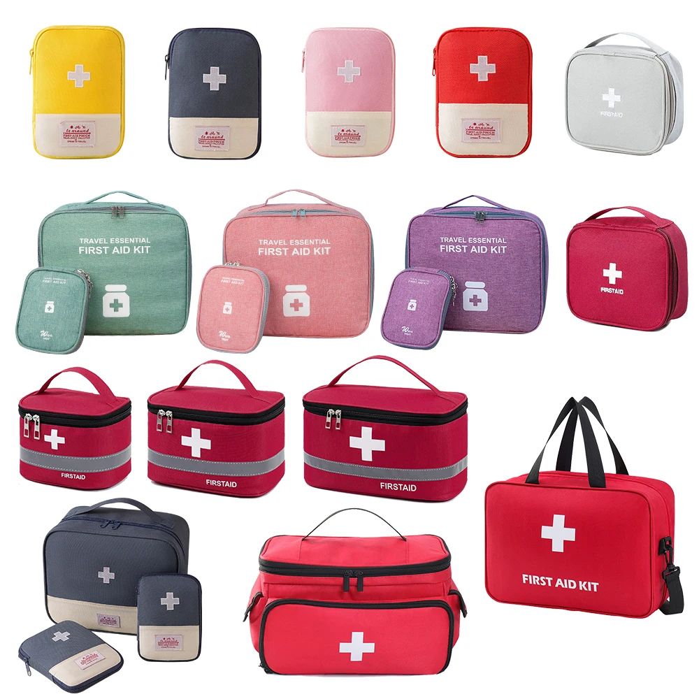 Oxford Cloth First Aid Kit Bag 3-Piece Set Large Capacity Portable Medicine Organizer Travel Medical Storage Pouches