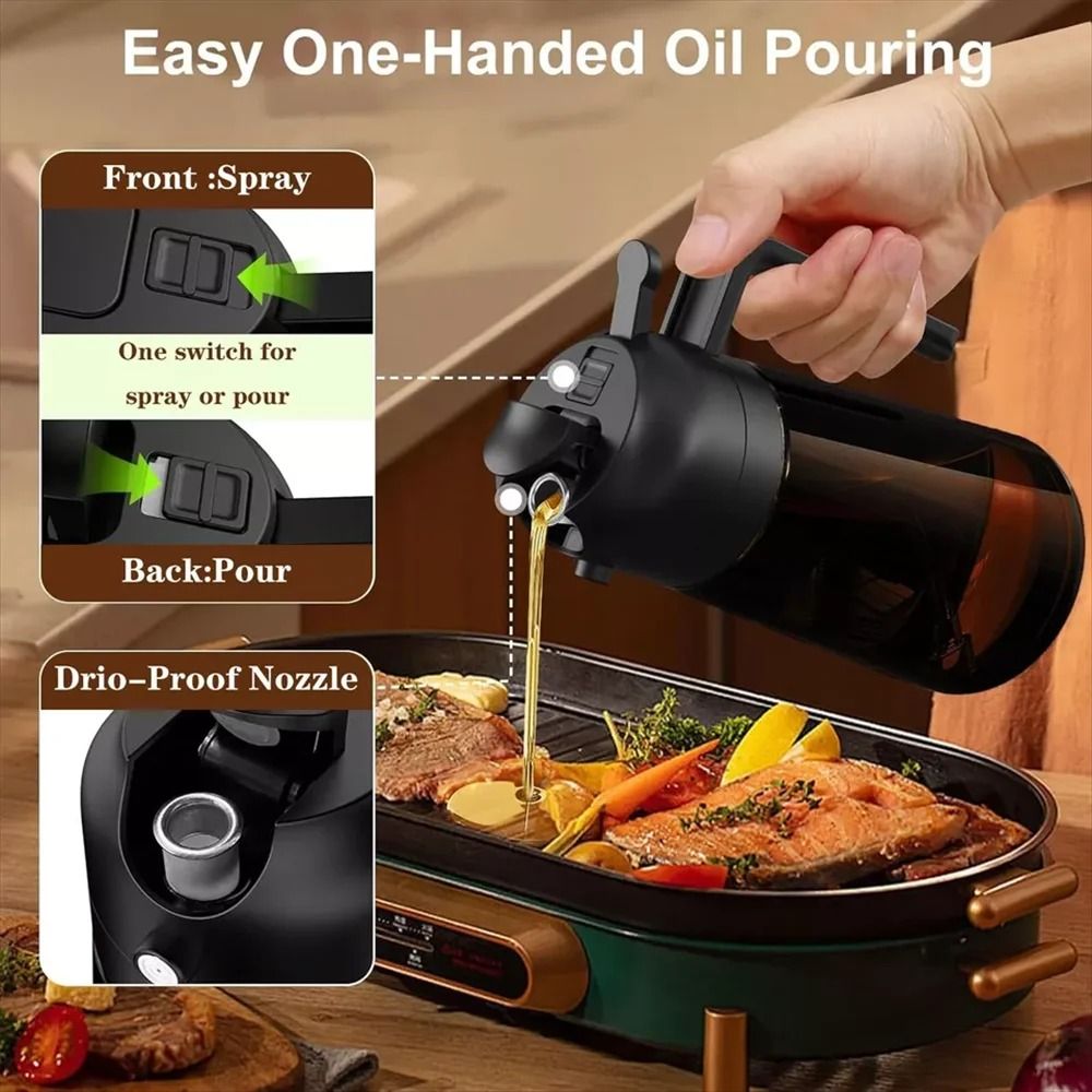 Professional 2-in-1 Glass Oil Dispenser and Precision Sprayer