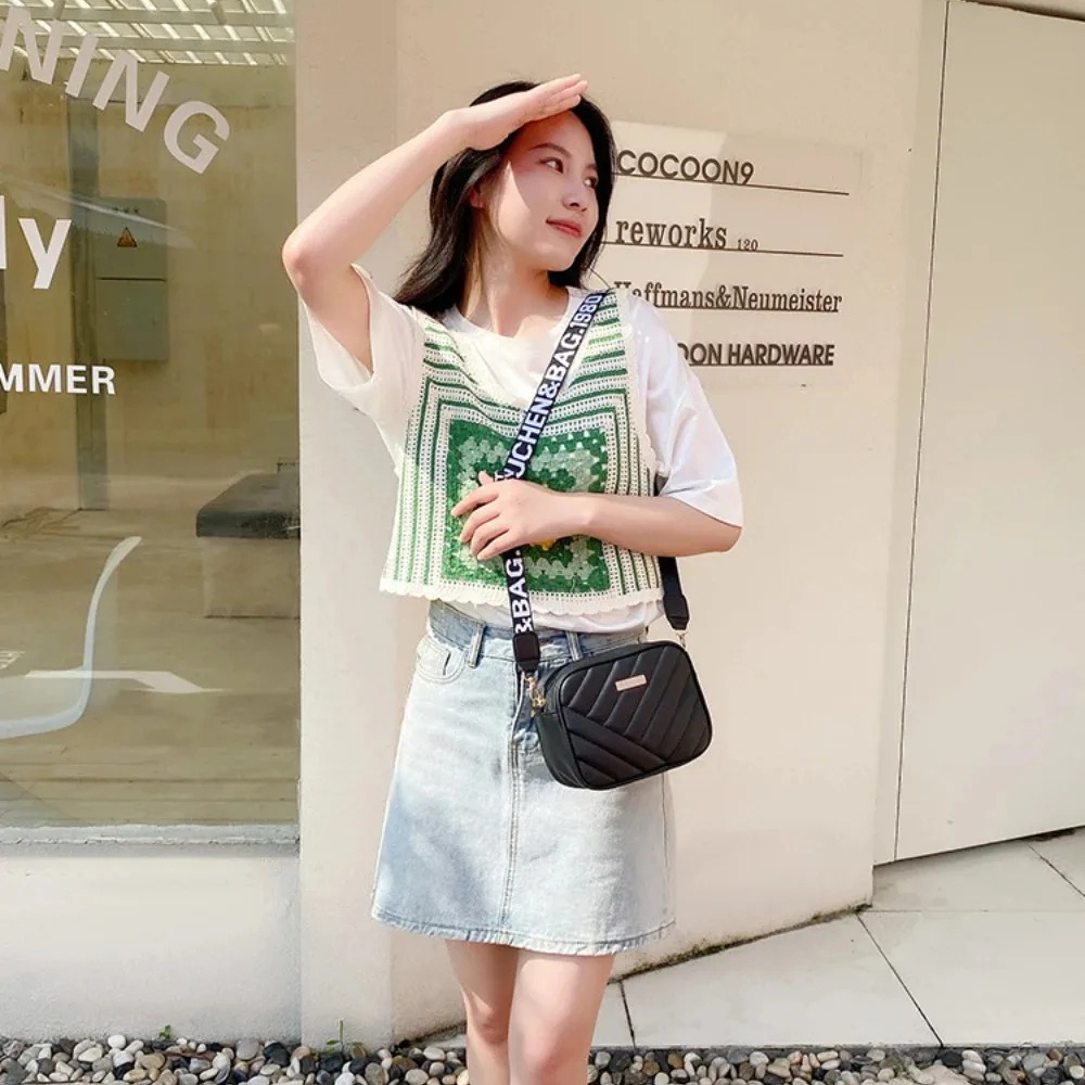 PU Leather Shoulder Bag for Women, Casual Crossbody Camera Bag with Mobile Phone Slot