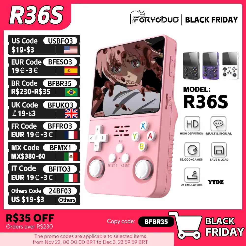 R36S Retro Handheld Gaming Console – 3.5