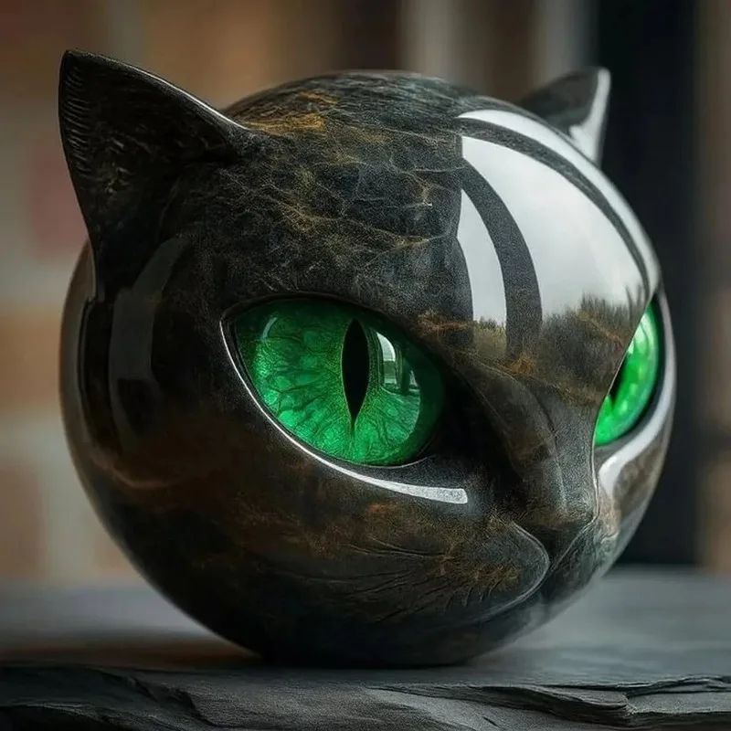 Midnight Elegance Black Cat Sculpture Home Decor