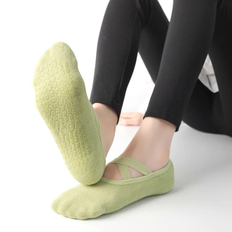Women Breathable Towel Bottom Yoga Socks Silicone Non Slip Bandage Pilates Ladies Ballet Dance Socks