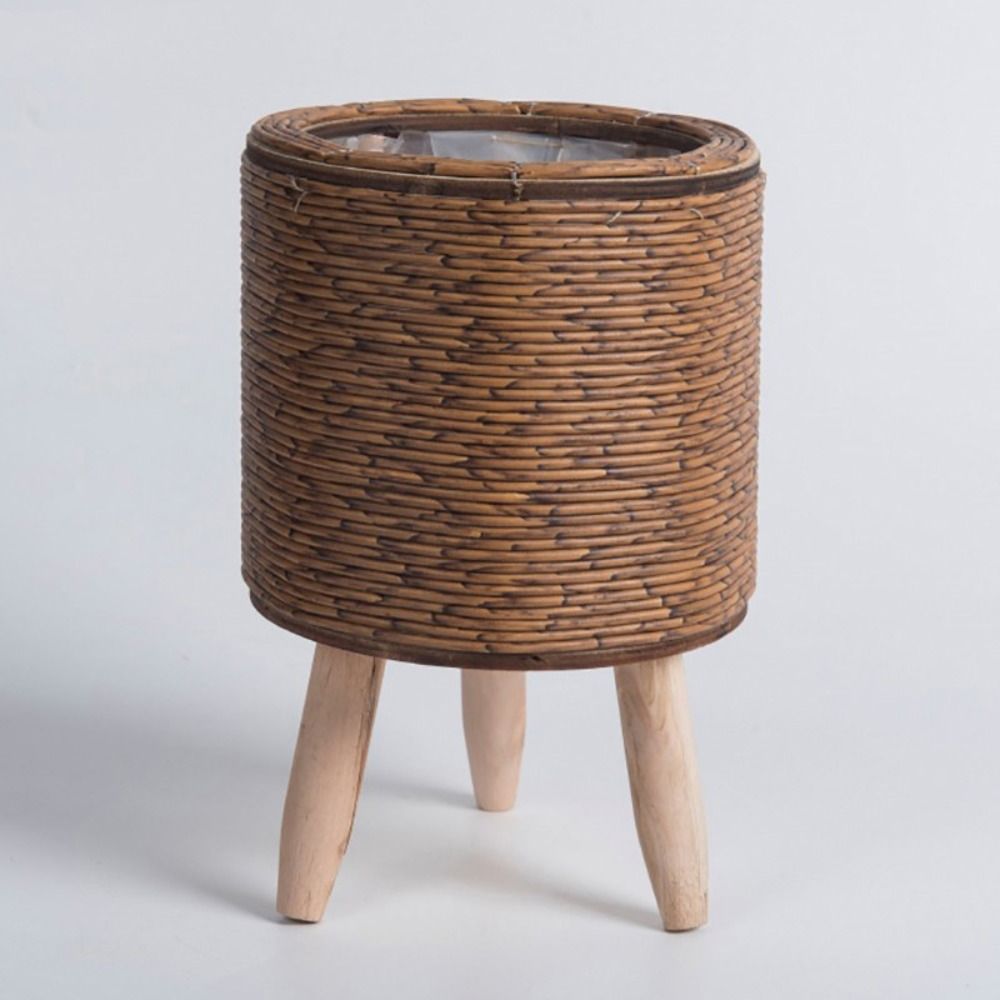Fashion Rattan Woven Flower Pot, Creative Flower Planters, Durable Hand Wove Plant Stand, With Removable Legs