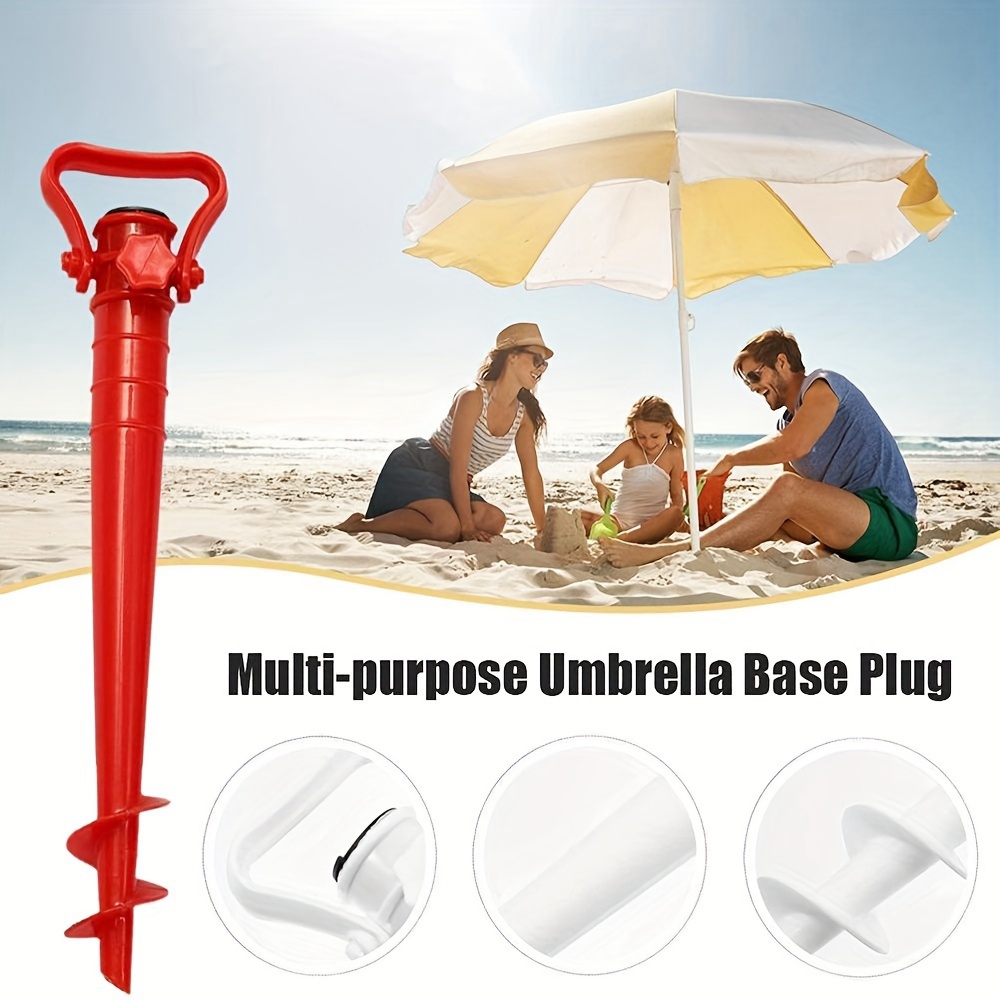 WindSecure Beach Umbrella Anchor Spiral Stand for Sand Grass and Patio
