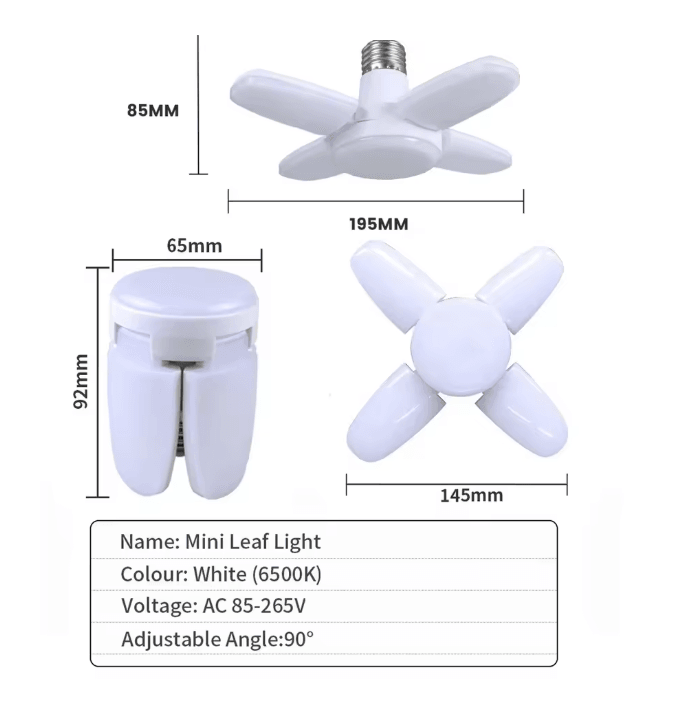 Foldable LED Garage Ceiling Light Bulb