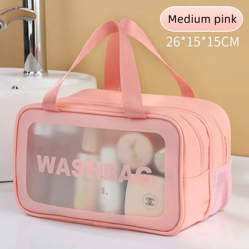 Dry Wet Separation Transparent PU Makeup Bag